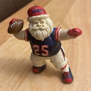 NY Giants Santa Claus football ornament. Christmas decoration